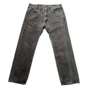 Levi's 505 Regular Fit Jeans Mens 36x29 Faded Black Straight Leg Denim Classic